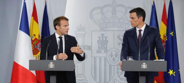 Pedro Sánchez y Emmanuelle Macron ofrecen una rueda de prensa en La Moncloa