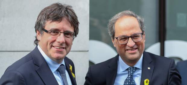 El expresident de Cataluña, Carles Puigdemont y el actual president, Quim Torra en Bruselas