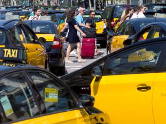 Huelga de taxis en Barcelona