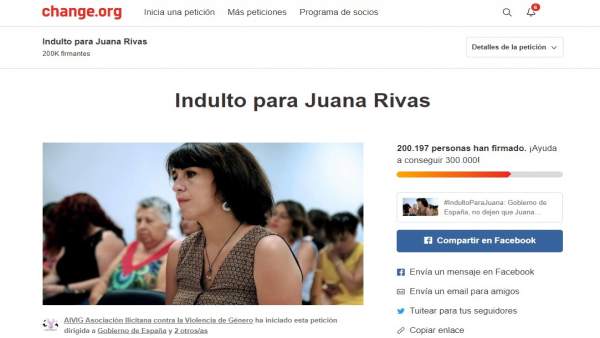 La petición para que concedan el indulto a Juana Rivas La petición para que concedan el indulto a Juana Rivas
