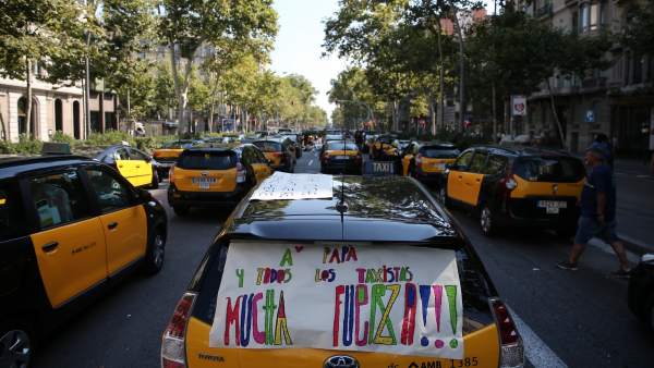 Huelga de taxis en Barcelona Huelga de taxis en Barcelona