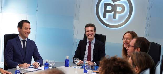 Casado y García Egea, en la reunión del comité de dirección del PP.