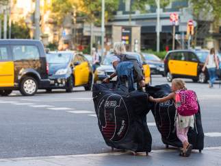 Protestas de los taxistas en Barcelona