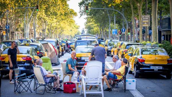 Huelga de taxis en Barcelona Huelga de taxis en Barcelona