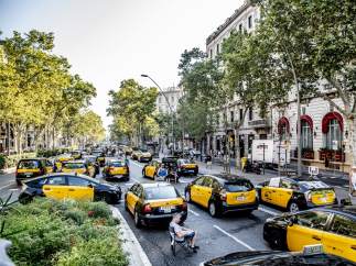 Huelga de taxis en Barcelona
