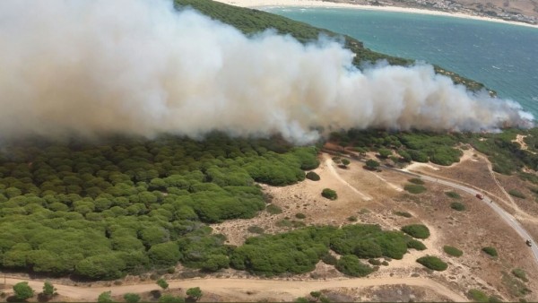 Incendio en paraje Punta Caraminal de Tarifa Incendio en paraje Punta Caraminal de Tarifa