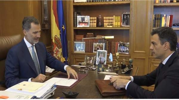 Despacho de Felipe VI y Pedro Sánchez Despacho de Felipe VI y Pedro Sánchez