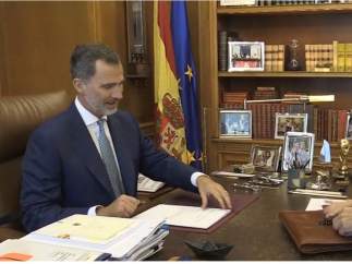 Despacho de Felipe VI y Pedro Sánchez