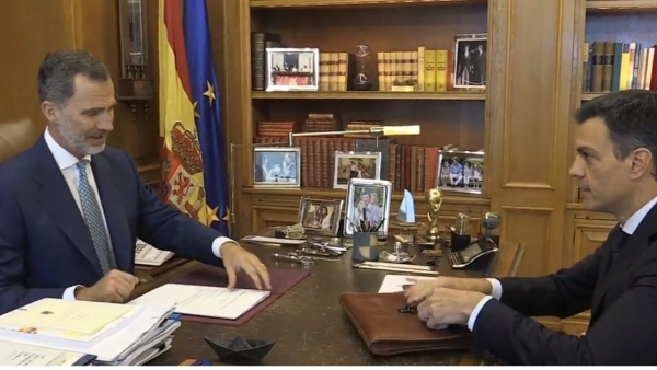 Despacho de Felipe VI y Pedro Sánchez Despacho de Felipe VI y Pedro Sánchez