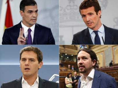 Líderes del PSOE, PP, Ciudadanos y Unidos Podemos