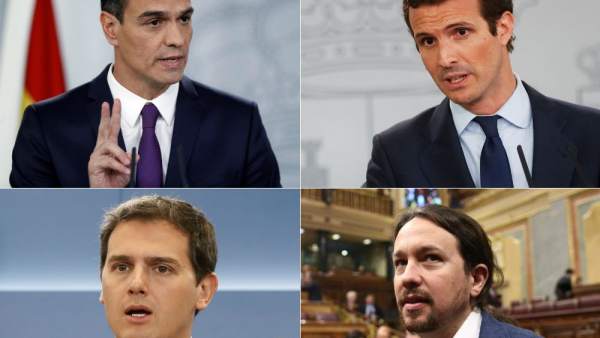 Líderes del PSOE, PP, Ciudadanos y Unidos Podemos Líderes del PSOE, PP, Ciudadanos y Unidos Podemos