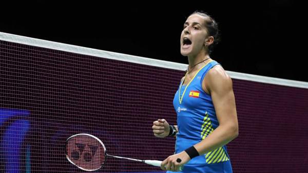 Carolina Marín celebra un punto en el Campeonato del Mundo Carolina Marín celebra un punto en el Campeonato del Mundo