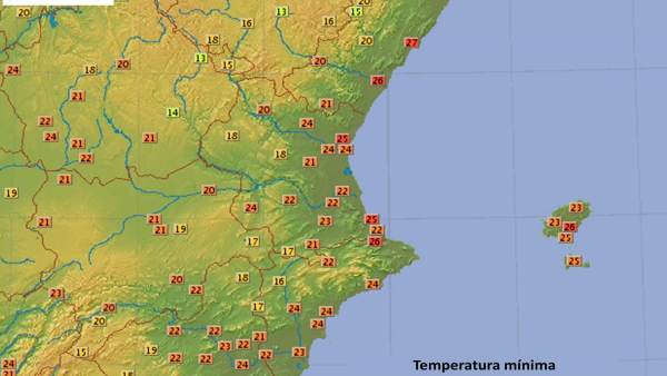Temperaturas mínimas registradas el 5 de agosto de 2018 Temperaturas mínimas registradas el 5 de agosto de 2018
