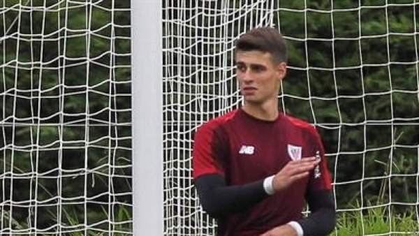 Kepa, en un entrenamiento con el Athletic Club. Kepa, en un entrenamiento con el Athletic Club.