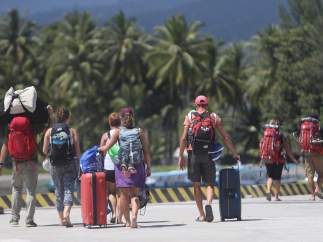 Turistas evacuados por el terremoto en Lombok