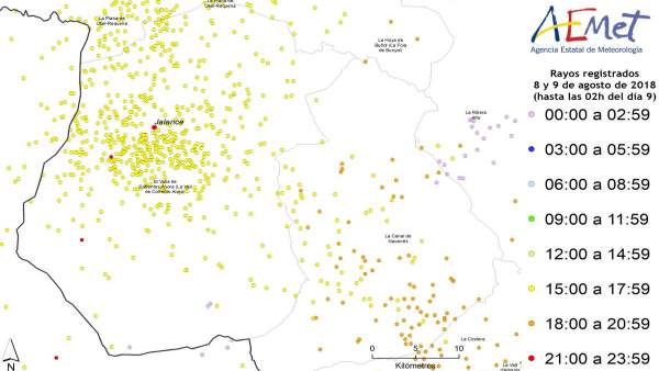 Cauen més de 1.300 rajos, la meitat en la comarca de la Vall de Cofrents-Aiora Cauen més de 1.300 rajos, la meitat en la comarca de la Vall de Cofrents-Aiora