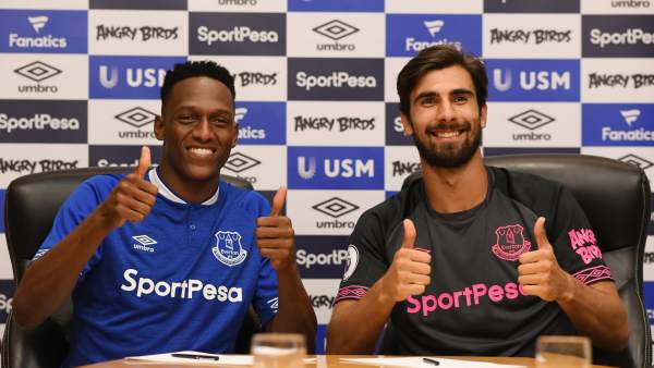 Yerry Mina y Andre Gomes Yerry Mina y Andre Gomes