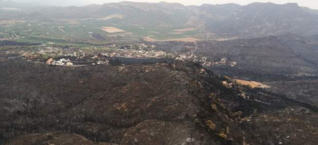 Zona quemada incendio Llutxent