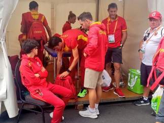 El equipo español de marcha espera su momento