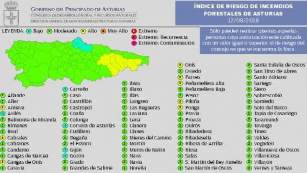 Riesgo de incendios en Asturias. Riesgo de incendios en Asturias.