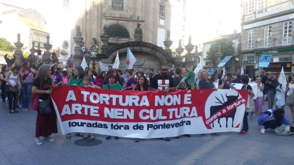 Manifestación antitaurina celebrada en Pontevedra Manifestación antitaurina celebrada en Pontevedra