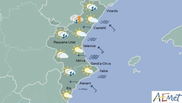 Predicción de Aemet para la Comunitat Valenciana del domingo 12 de agosto Predicción de Aemet para la Comunitat Valenciana del domingo 12 de agosto