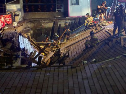 Desplome de una pasarela en Vigo