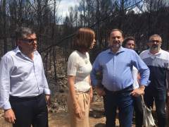 José Luis Ábalos visita la zona afectada por el incendio de Llutxent