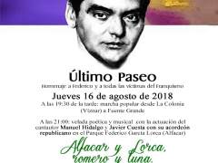 Cartel del acto conmemorativo del 'último paseo' de Federico