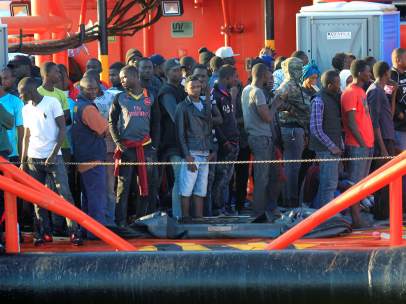 Llegada de inmigrantes al puerto de Algeciras (Cádiz)
