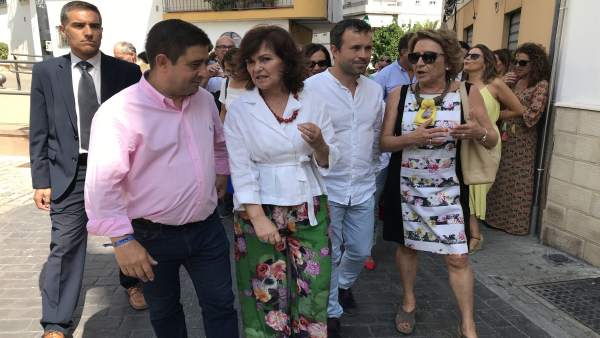Carmen Calvo, durante su visita a la Judería Carmen Calvo, durante su visita a la Judería