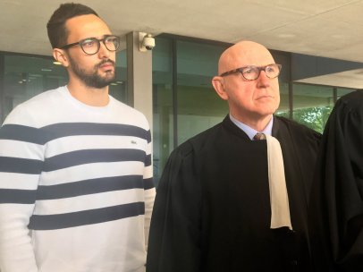 Valtònyc, a su llegada al tribunal belga