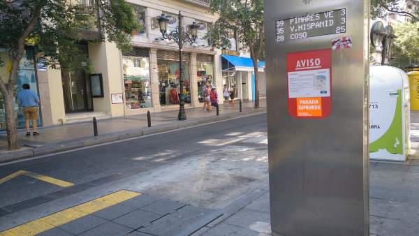 Parada de autobús en la calle Don Jaime I Parada de autobús en la calle Don Jaime I