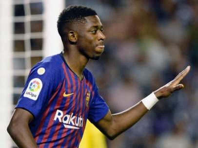 Ousmane Dembélé, en el partido entre Valladolid y Barcelona.