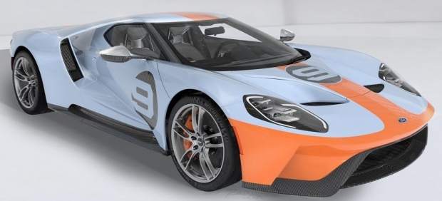 Ford lanza una edición limitada del GT con los colores azul y naranja Heritage.