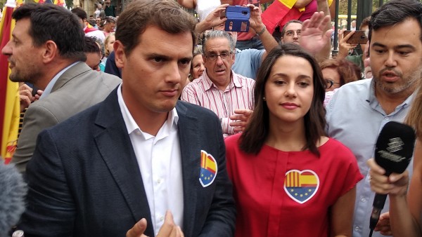 El presidente de Cs, Albert Rivera, y la líder en Catalunya, Inés Arrimadas El presidente de Cs, Albert Rivera, y la líder en Catalunya, Inés Arrimadas