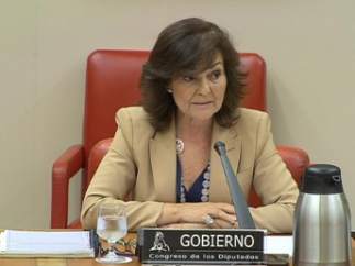Carmen Calvo, en la comisión de seguimiento del pacto
