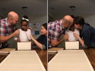 La reacción de una niña al saber que será adoptada