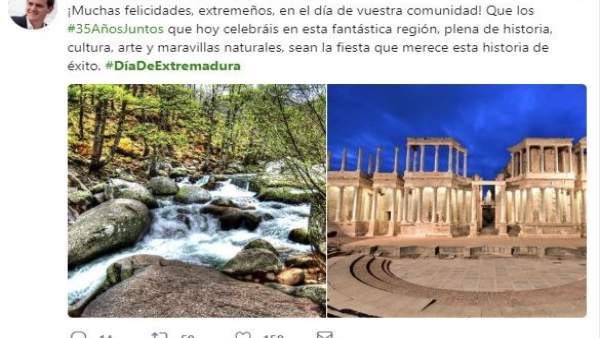 Mensaje de felicitación de Albert Rivera Mensaje de felicitación de Albert Rivera