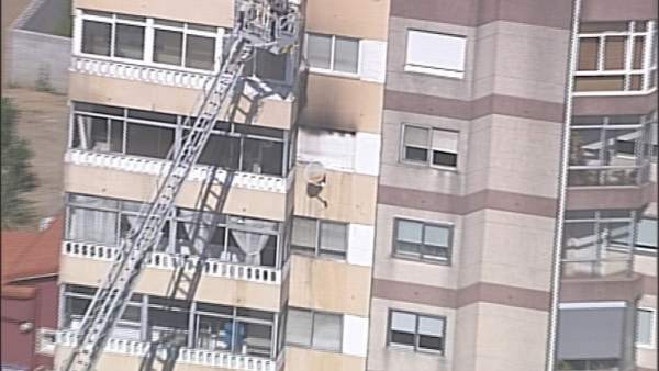 Foto tomada por la Policía Nacional del incendio en Vigo Foto tomada por la Policía Nacional del incendio en Vigo