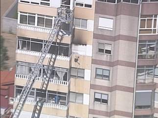 Foto tomada por la Policía Nacional del incendio en Vigo