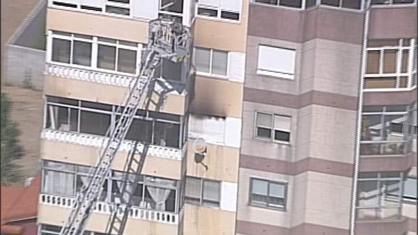 Foto tomada por la Policía Nacional del incendio en Vigo Foto tomada por la Policía Nacional del incendio en Vigo