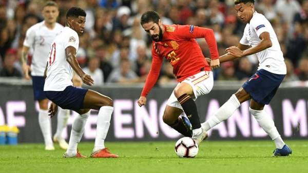 Isco, en el partido entre Inglaterra y España. Isco, en el partido entre Inglaterra y España.