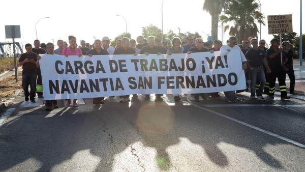 Trabajadores de astilleros de San Fernando en protesta Trabajadores de astilleros de San Fernando en protesta