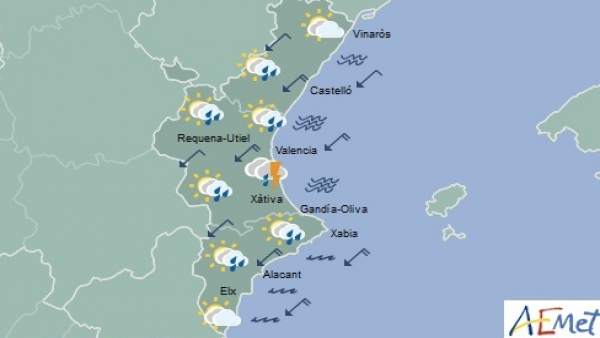 La Comunitat Valenciana segueix aquest dimarts en avís groc per pluges que poden deixar 20 l/m2 La Comunitat Valenciana segueix aquest dimarts en avís groc per pluges que poden deixar 20 l/m2