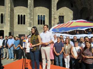 Inés Arrimadas y Albert Rivera en el acto de Cs por la Diada.