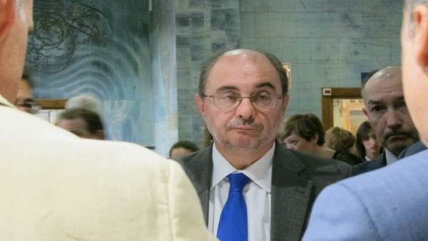 El presidente de Aragón, Javier Lambán, en un acto hoy en Zaragoza El presidente de Aragón, Javier Lambán, en un acto hoy en Zaragoza