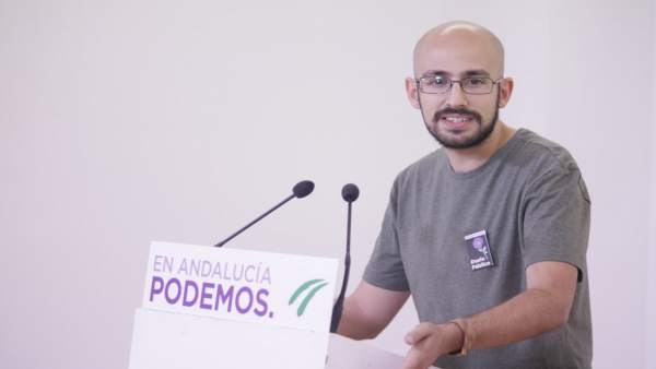 Pablo Pérez Ganfornina, de Podemos Andalucía, en rueda de prensa Pablo Pérez Ganfornina, de Podemos Andalucía, en rueda de prensa