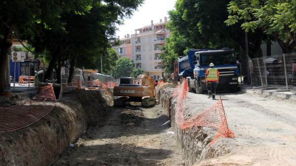 Obras, calle, Estepona Obras, calle, Estepona