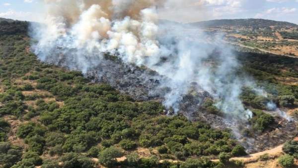 Incendio forestal en Jerez de los Caballeros Incendio forestal en Jerez de los Caballeros